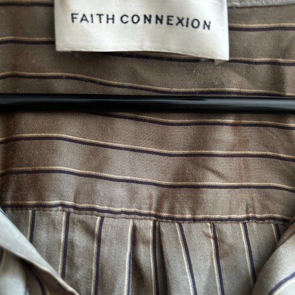 Faith Connexion 1/3 button up Silk & Viscose Striped Shirt - Picture 7 of 10